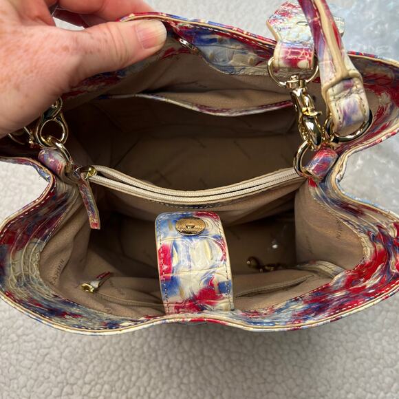 Brahmin Amelia Melbourne Bucket Bag Valor, Red, Blue and White - Picture 6 of 13